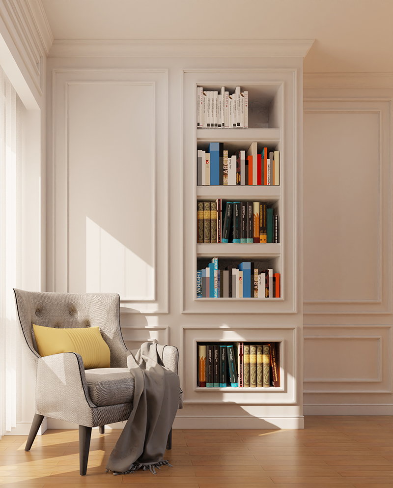 Fotografie: Knihovny ze dřeva na zakázku